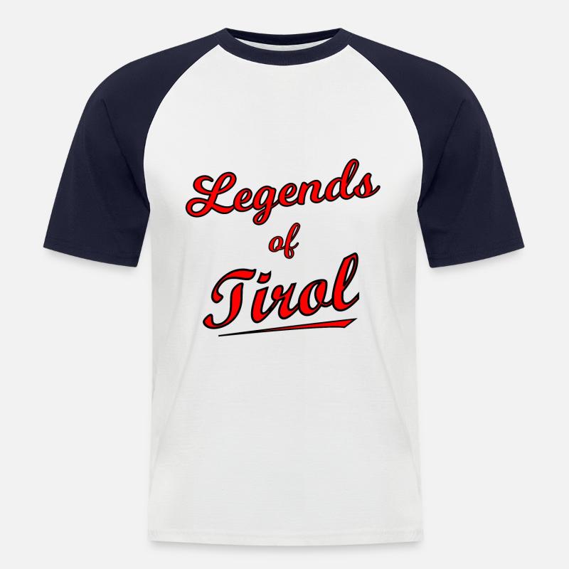 Die Tiroler Legenden - Männer Baseball-T-Shirt - Weiß/Navy