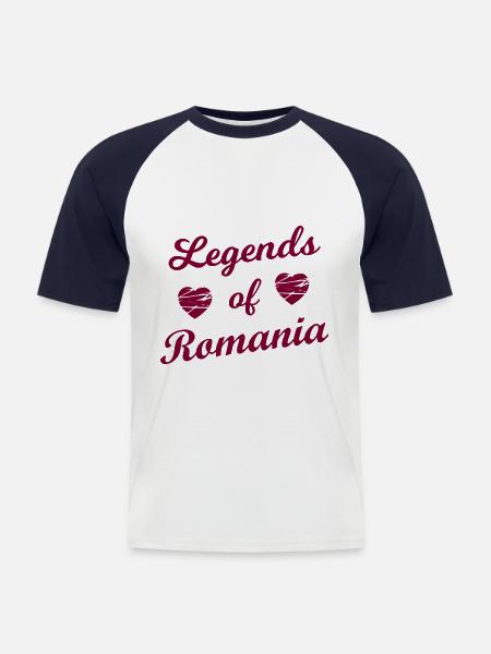 The myths of Romania - Men's Baseball T-Shirt - white/navy