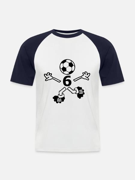 Player number six - Men's Baseball T-Shirt - white/navy
