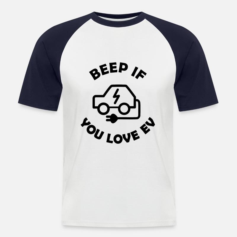 Die elektrischen Autos - Männer Baseball-T-Shirt - Weiß/Navy