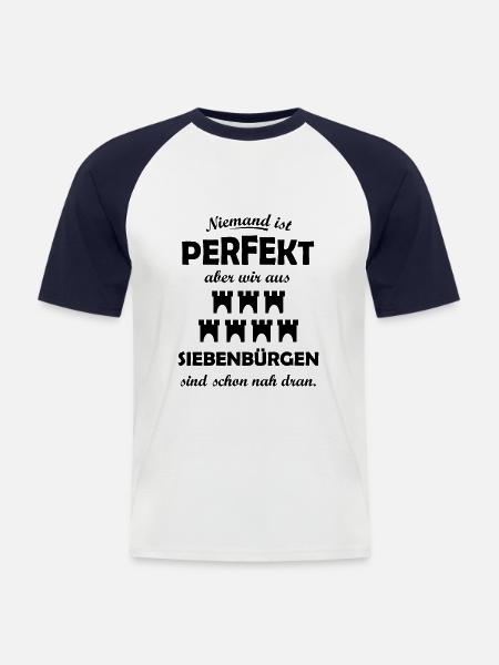 Die Siebenbürger Sachsen - Männer Baseball-T-Shirt - Weiß/Navy