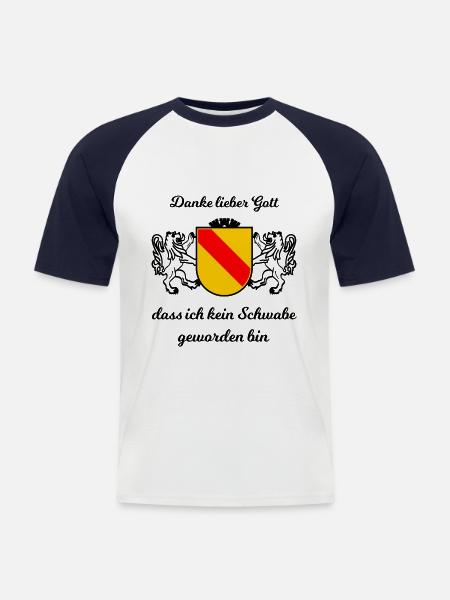 Better Badenser than Swabian - Men's Baseball T-Shirt - white/navy