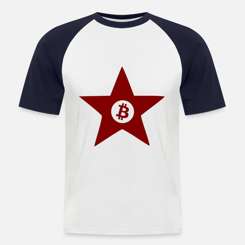 Die Krypto Revolution Bitcoin - Männer Baseball-T-Shirt - Weiß/Navy