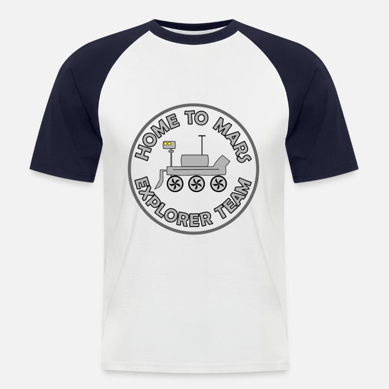 Das Mars Abenteuer - Männer Baseball-T-Shirt - Weiß/Navy