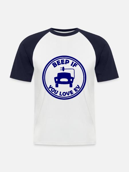 Elektrische Autos - Männer Baseball-T-Shirt - Weiß/Navy