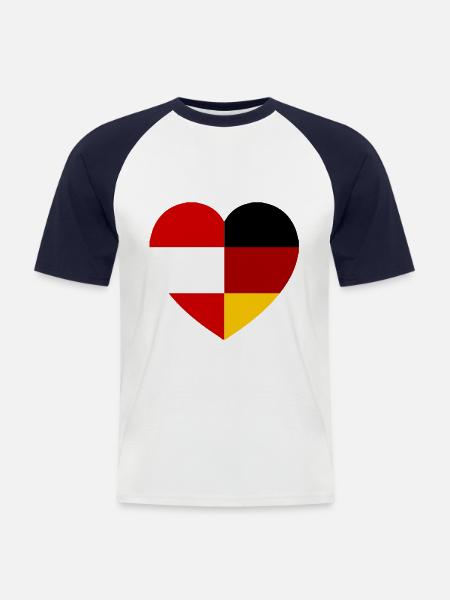 Austria Deutsches Herz - Men's Baseball T-Shirt - white/navy