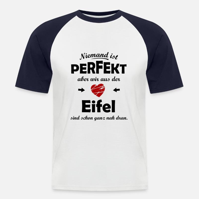 Perfekt aus der Eifel - Männer Baseball-T-Shirt - Weiß/Navy