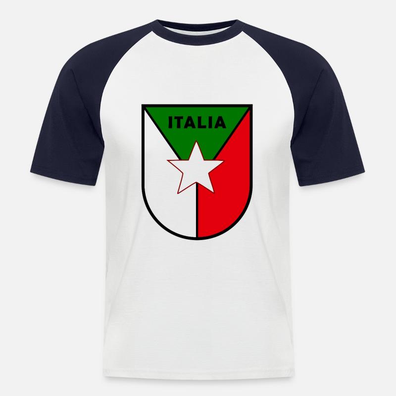 Die italienischen Farben - Männer Baseball-T-Shirt - Weiß/Navy