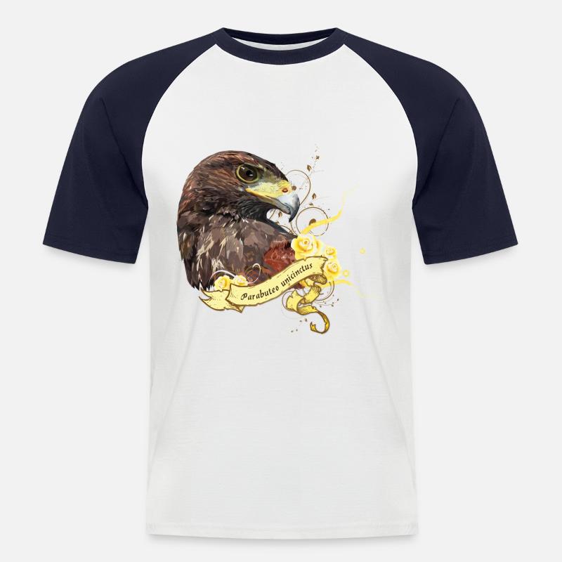Harris Hawk - Männer Baseball-T-Shirt - Weiß/Navy