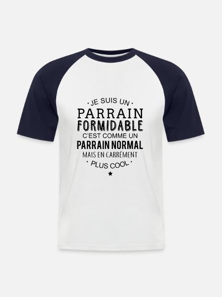 Parrain formidable - T-shirt baseball manches courtes Homme - blanc/marine