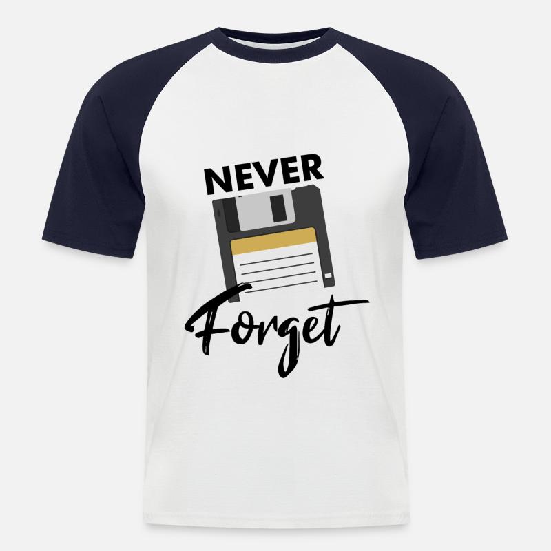 Nerd nerds diskette saying - Men's Baseball T-Shirt - white/navy