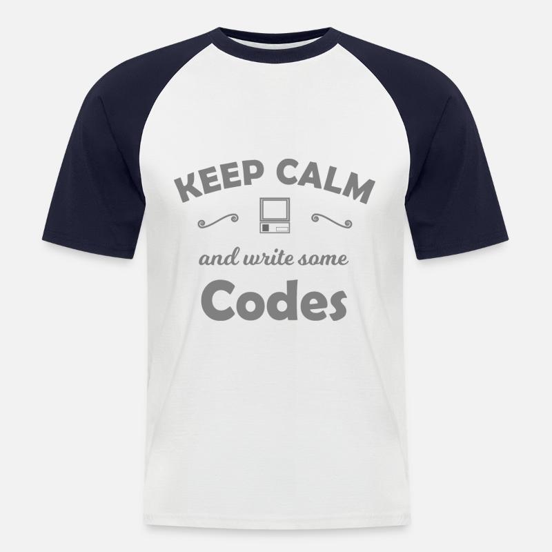 Der Software Entwickler - Männer Baseball-T-Shirt - Weiß/Navy