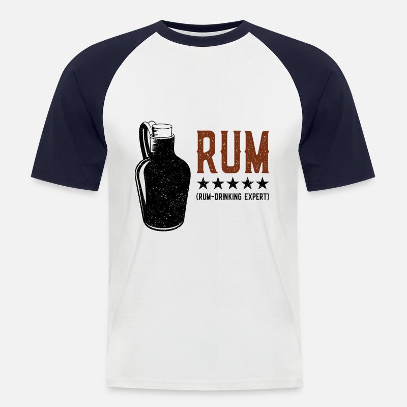 Rum - Drinking Expert Rumtrinker - Männer Baseball-T-Shirt - Weiß/Navy