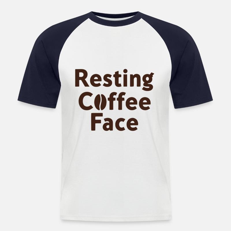 Resting Coffee Face Kaffeeliebe - Männer Baseball-T-Shirt - Weiß/Navy
