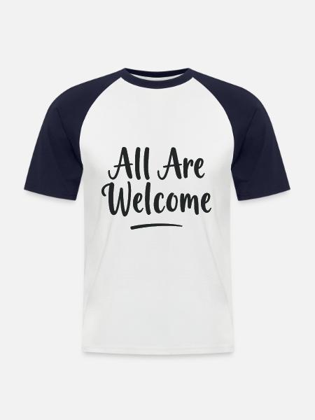 All Are Welcome - Men's Baseball T-Shirt - white/navy