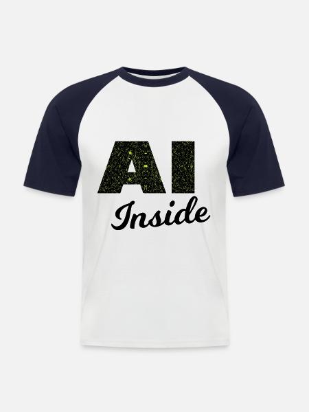 The artificial ingelligence - Men's Baseball T-Shirt - white/navy