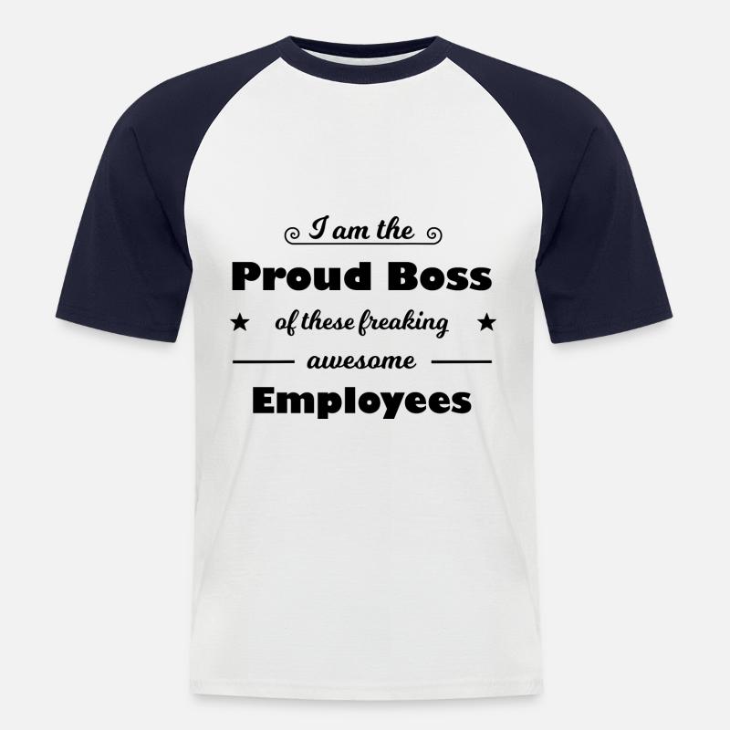 Der beste Chef - Männer Baseball-T-Shirt - Weiß/Navy