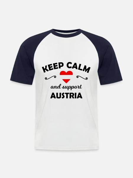 The fans from Austria - Men's Baseball T-Shirt - white/navy