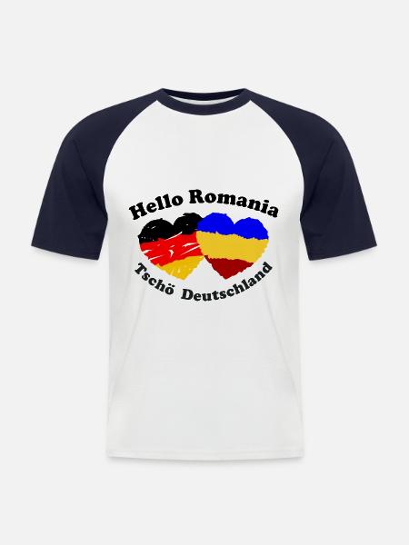 Moving to Romania - Men's Baseball T-Shirt - white/navy