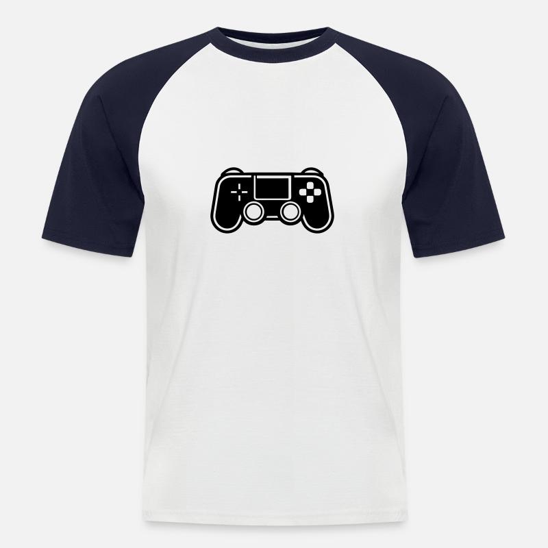 Controller für Videospiele - Männer Baseball-T-Shirt - Weiß/Navy