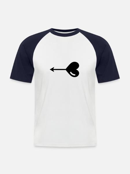 Herz-Pfeil - Männer Baseball-T-Shirt - Weiß/Navy