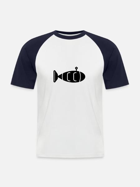 U-Boot-Boot - Männer Baseball-T-Shirt - Weiß/Navy