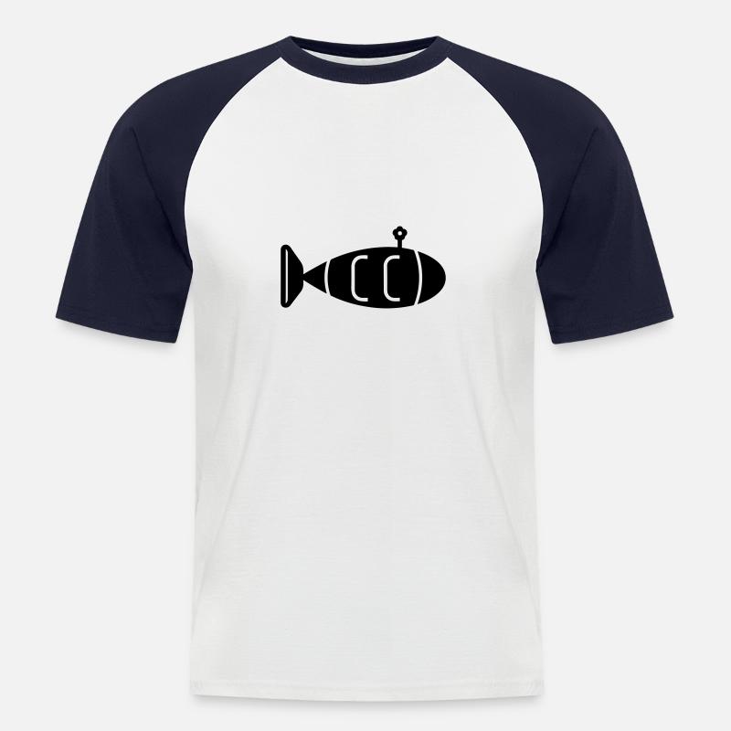 U-Boot-Boot - Männer Baseball-T-Shirt - Weiß/Navy