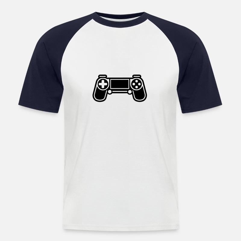 Videospiel-Controller - Männer Baseball-T-Shirt - Weiß/Navy