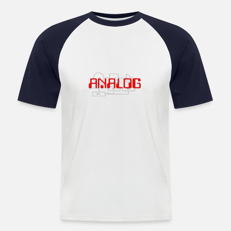 Analog better design - Männer Baseball-T-Shirt - Weiß/Navy
