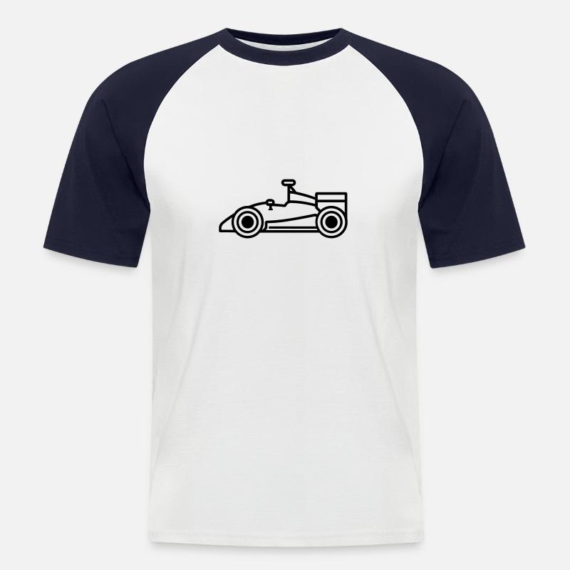 F1-Rennwagen - Männer Baseball-T-Shirt - Weiß/Navy