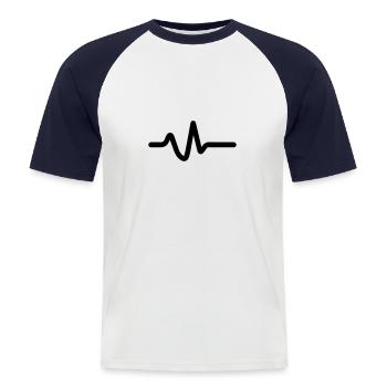 Heartbeat, pulse - Men's Baseball T-Shirt - white/navy - Front - Nik (191cm)