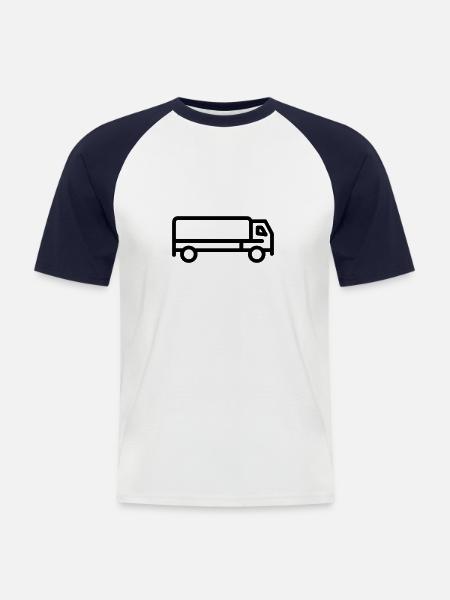 Lkw - Männer Baseball-T-Shirt - Weiß/Navy