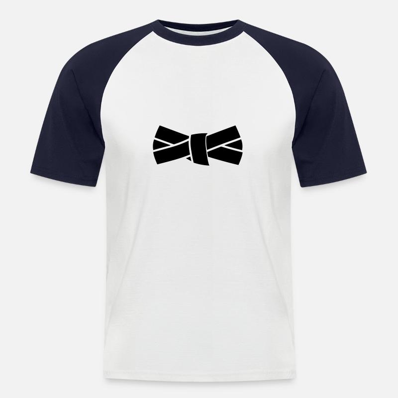 Gürtel - Männer Baseball-T-Shirt - Weiß/Navy