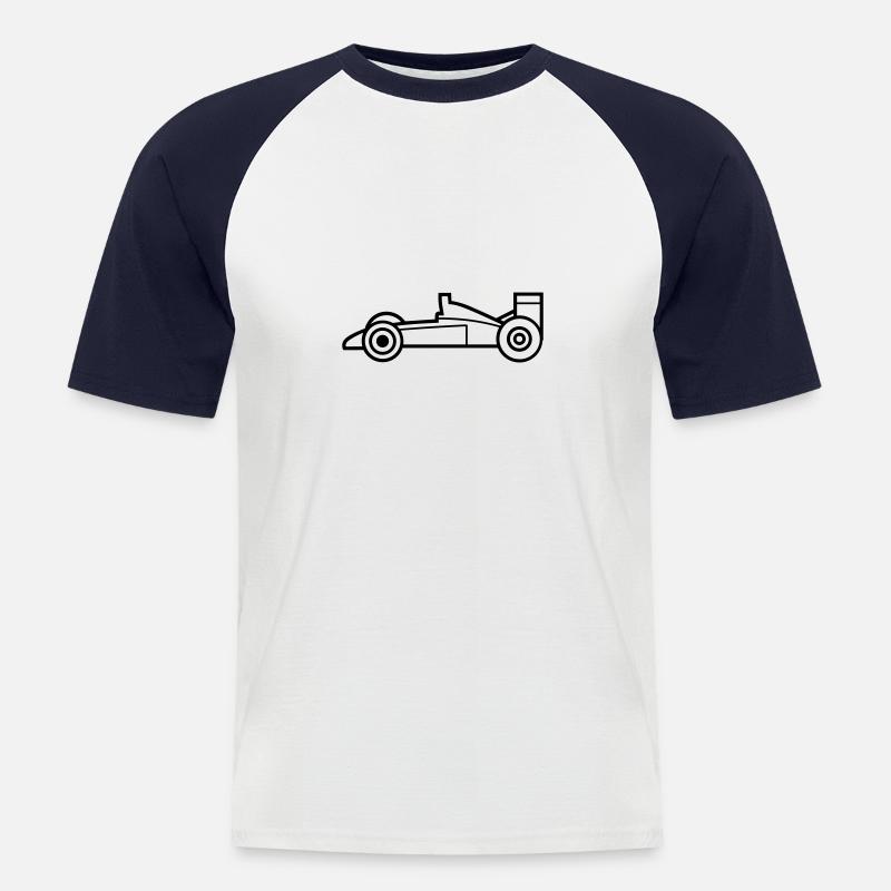 F1 Voiture de course - T-shirt baseball manches courtes Homme - blanc/marine
