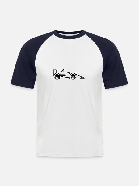 F1-Rennwagen - Männer Baseball-T-Shirt - Weiß/Navy