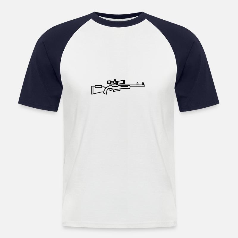 Scharfschützen-Schrotflinte - Männer Baseball-T-Shirt - Weiß/Navy