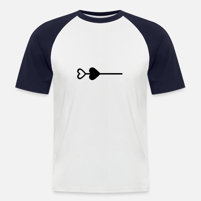 Herz-Pfeil - Männer Baseball-T-Shirt - Weiß/Navy