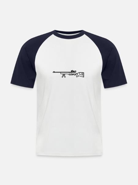 Sniper Shotgun - Men's Baseball T-Shirt - white/navy