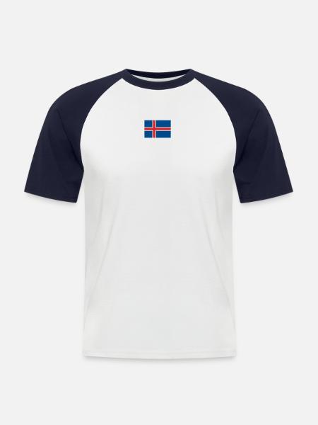 Island Trikot Nr.3 - Männer Baseball-T-Shirt - Weiß/Navy
