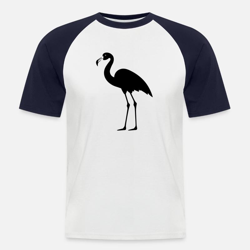 Flamingo - Männer Baseball-T-Shirt - Weiß/Navy