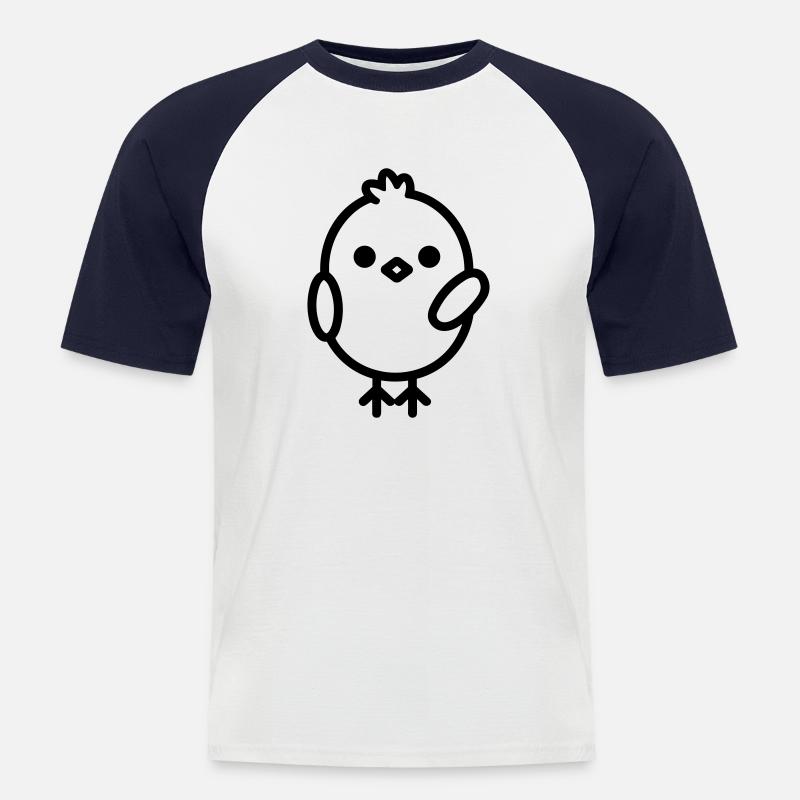 Küken - Männer Baseball-T-Shirt - Weiß/Navy