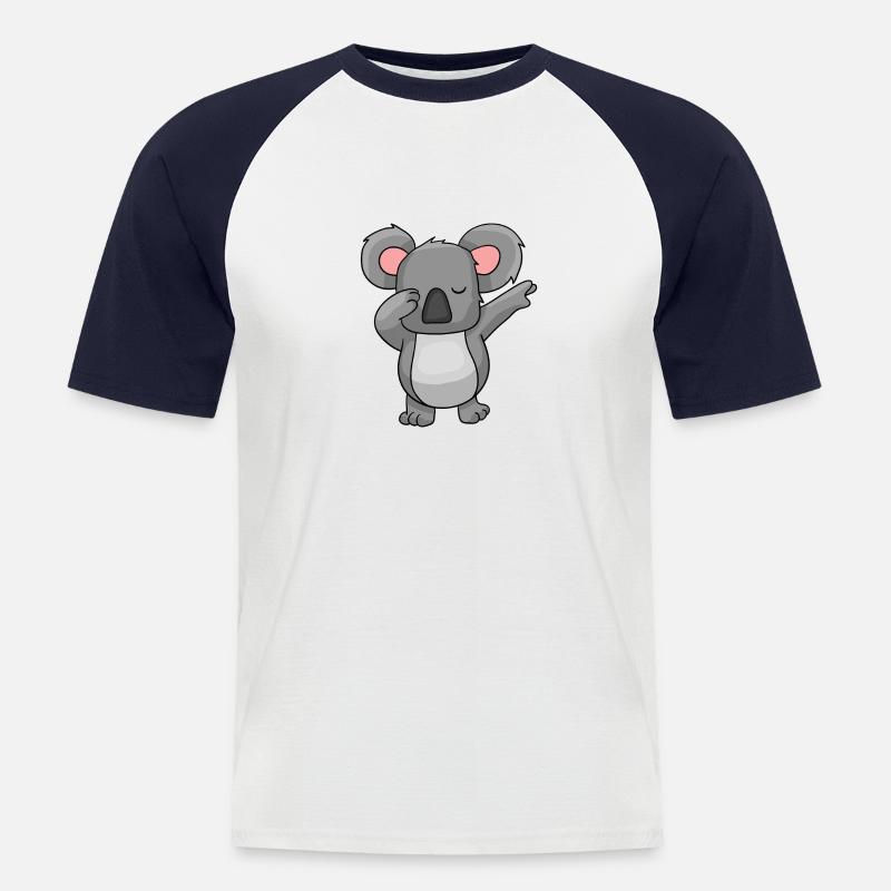 Dabbing Koala Dab Dance - Männer Baseball-T-Shirt - Weiß/Navy