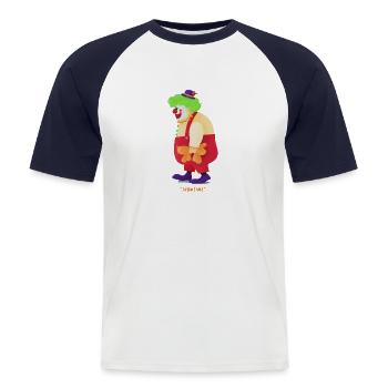 Carnaval Carnaval Clown Helau Alaaf Cadeau - T-shirt baseball manches courtes Homme - blanc/marine - Devant - Nik (191cm)