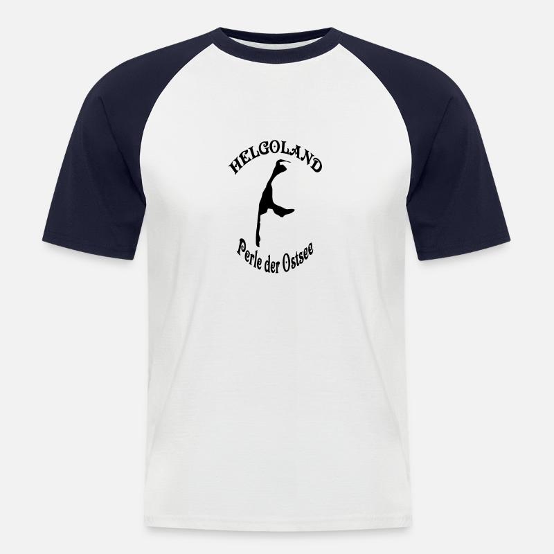 Helgoland/Sylt Perle der Ostsee - Männer Baseball-T-Shirt - Weiß/Navy