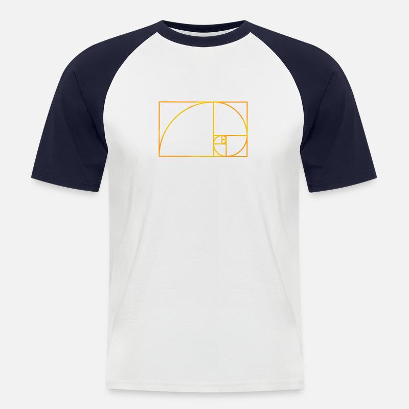 Fibonacci Schnecken Design - Männer Baseball-T-Shirt - Weiß/Navy