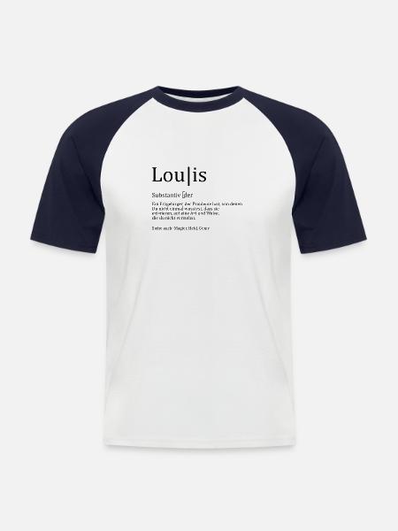 Erzgebirge Louis - Männer Baseball-T-Shirt - Weiß/Navy
