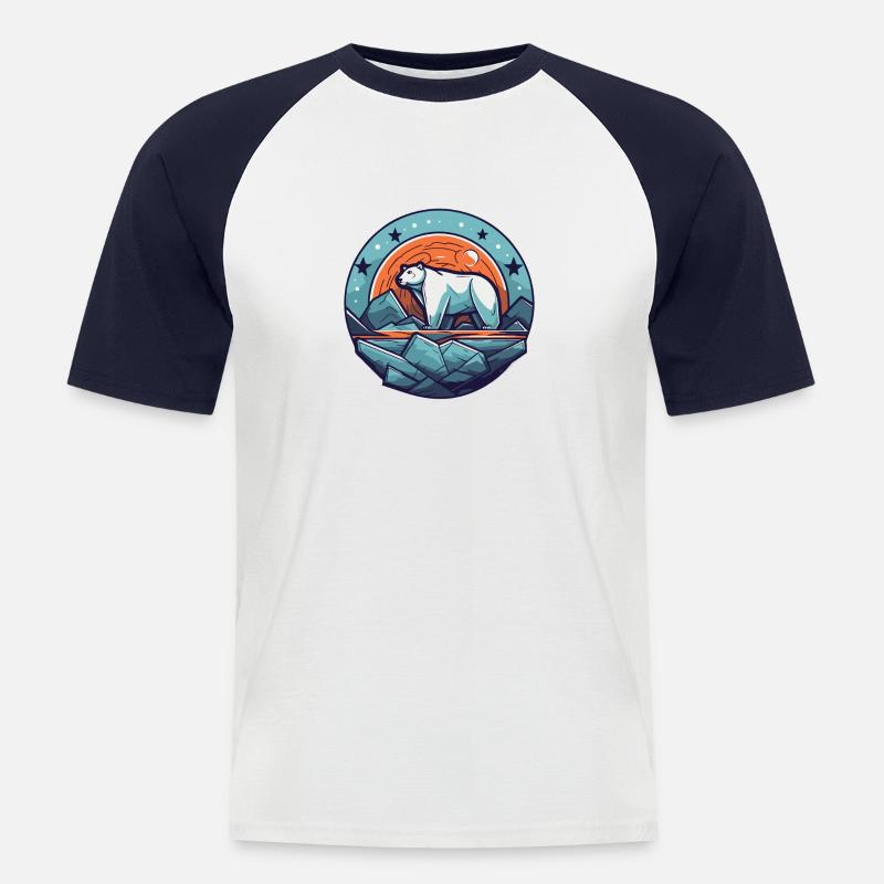 Der letzte Eisbär - Männer Baseball-T-Shirt - Weiß/Navy