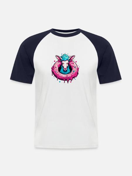 The Donut Sheep - Men's Baseball T-Shirt - white/navy
