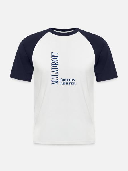 maladroit - T-shirt baseball manches courtes Homme - blanc/marine