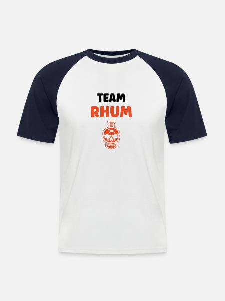 Rhum - T-shirt baseball manches courtes Homme - blanc/marine